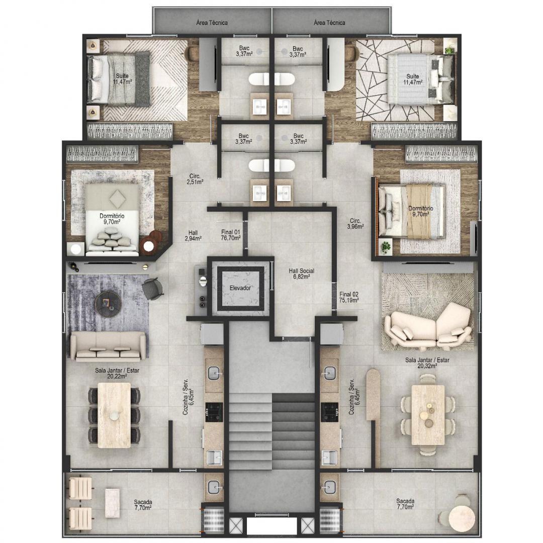 Apartamento, 2 quartos - Foto 3