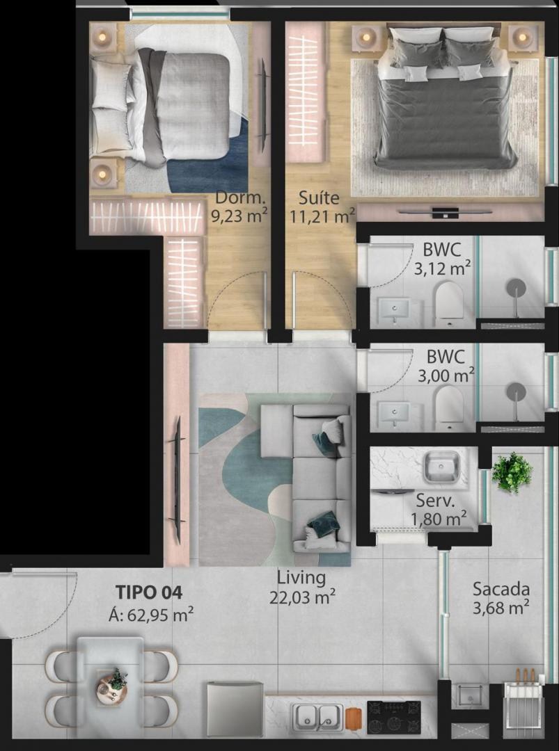 Apartamento, 2 quartos - Foto 12