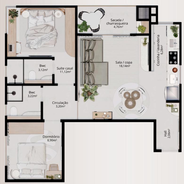 Apartamento, 2 quartos - Foto 18