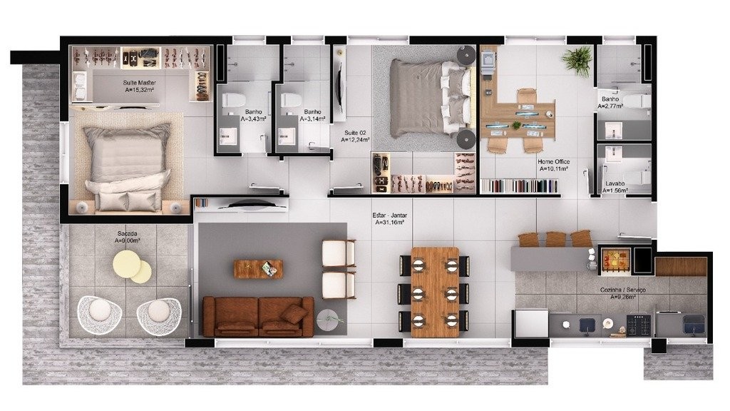Apartamento, 3 quartos, 164 m² - Foto 25