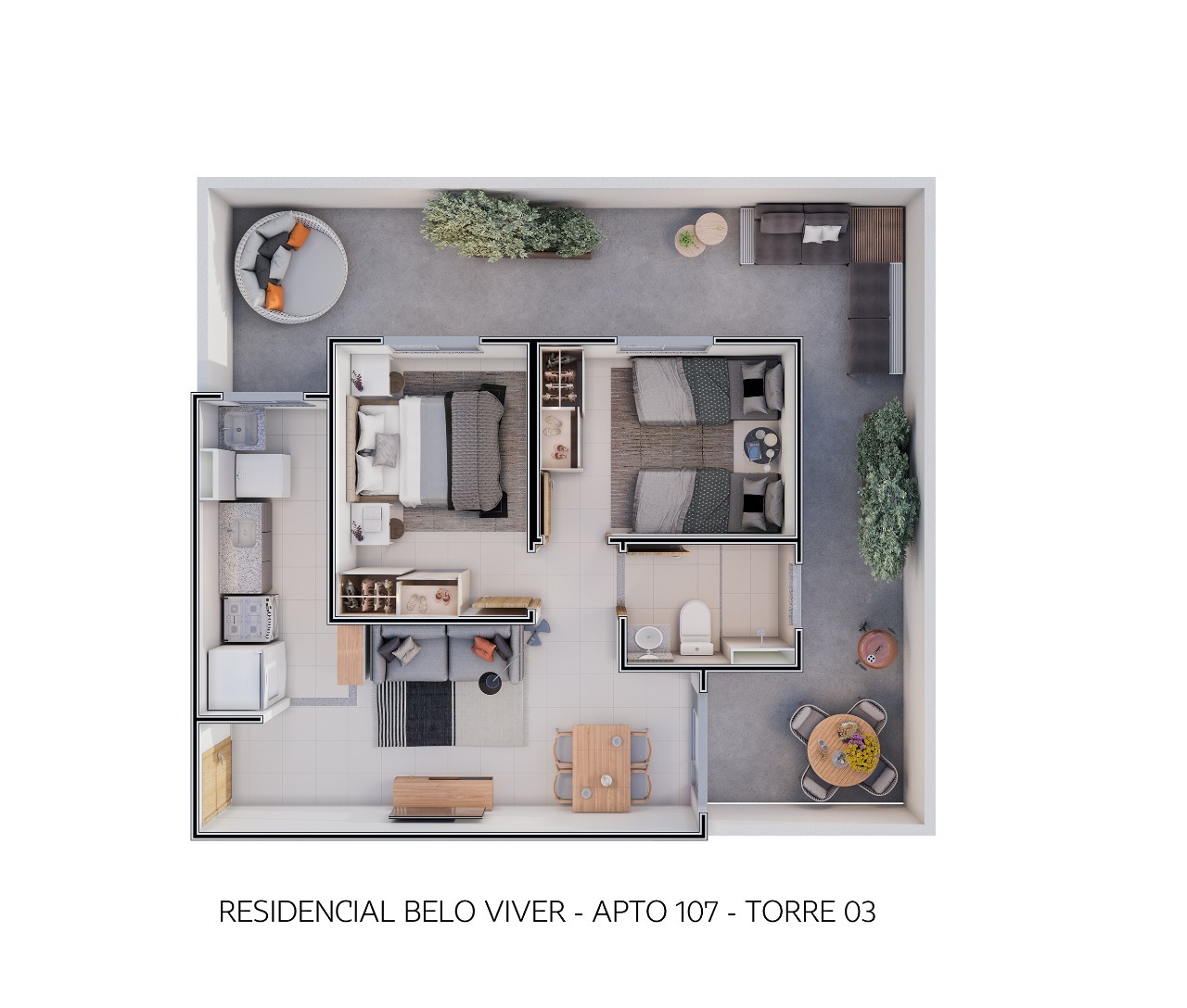 QR 110 Res Belo Viver Samambaia 2 Quartos 1 Vaga 42,11 m² Ac Financiamento