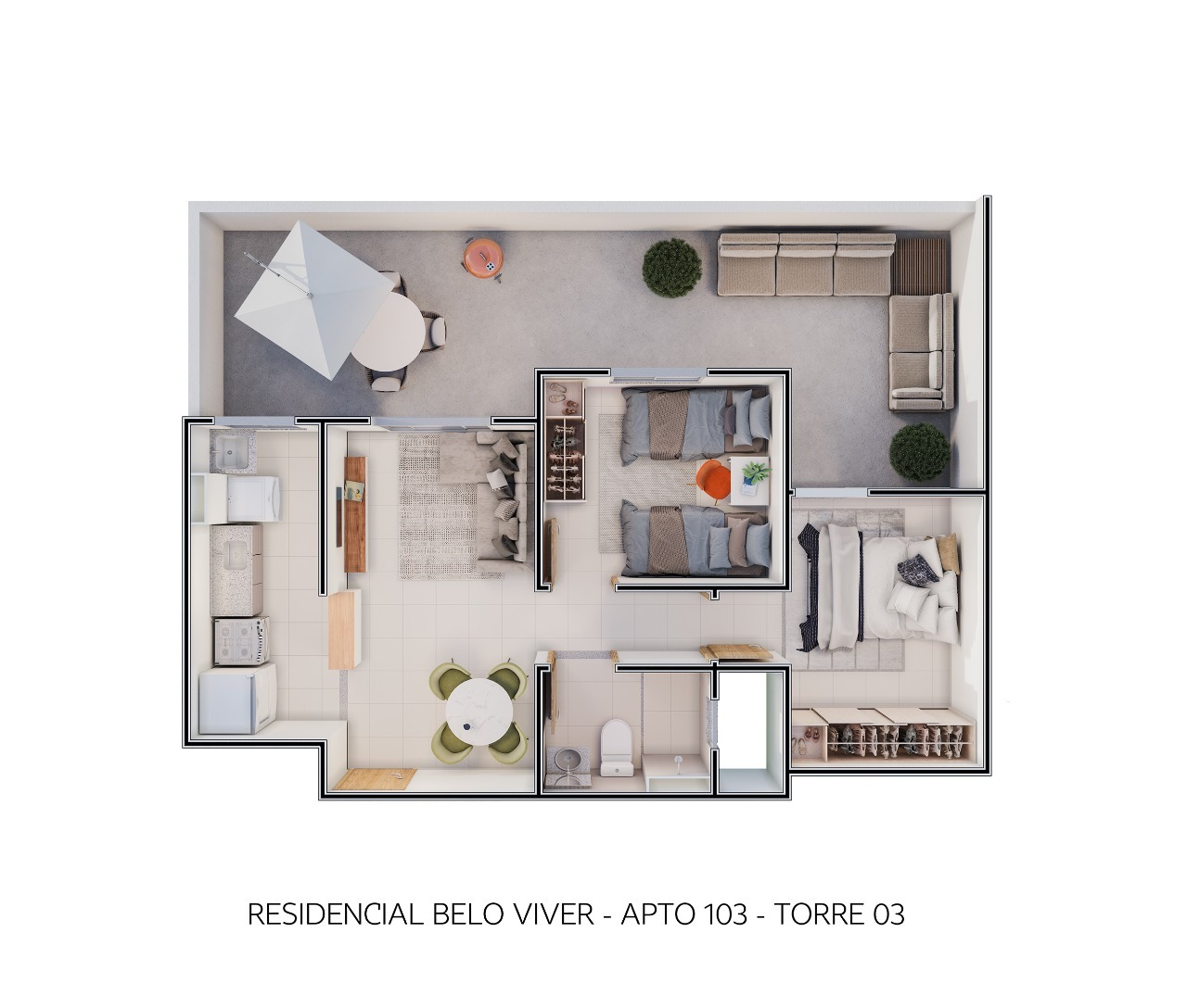 QR 110 Res Belo Viver Samambaia 2 Quartos 1 Vaga 42,11 m² Ac Financiamento