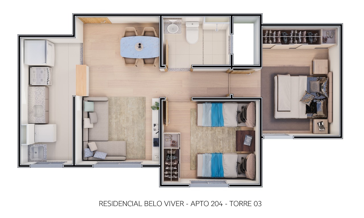QR 110 Res Belo Viver Samambaia 2 Quartos 1 Vaga 42,11 m² Ac Financiamento