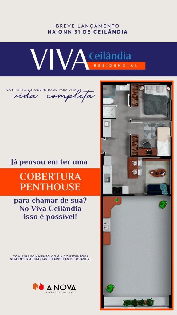 QNN 31 Viva Residencial Ágio Apartamento 2 Quartos 1 Vaga 42m² Lazer Porcelanato