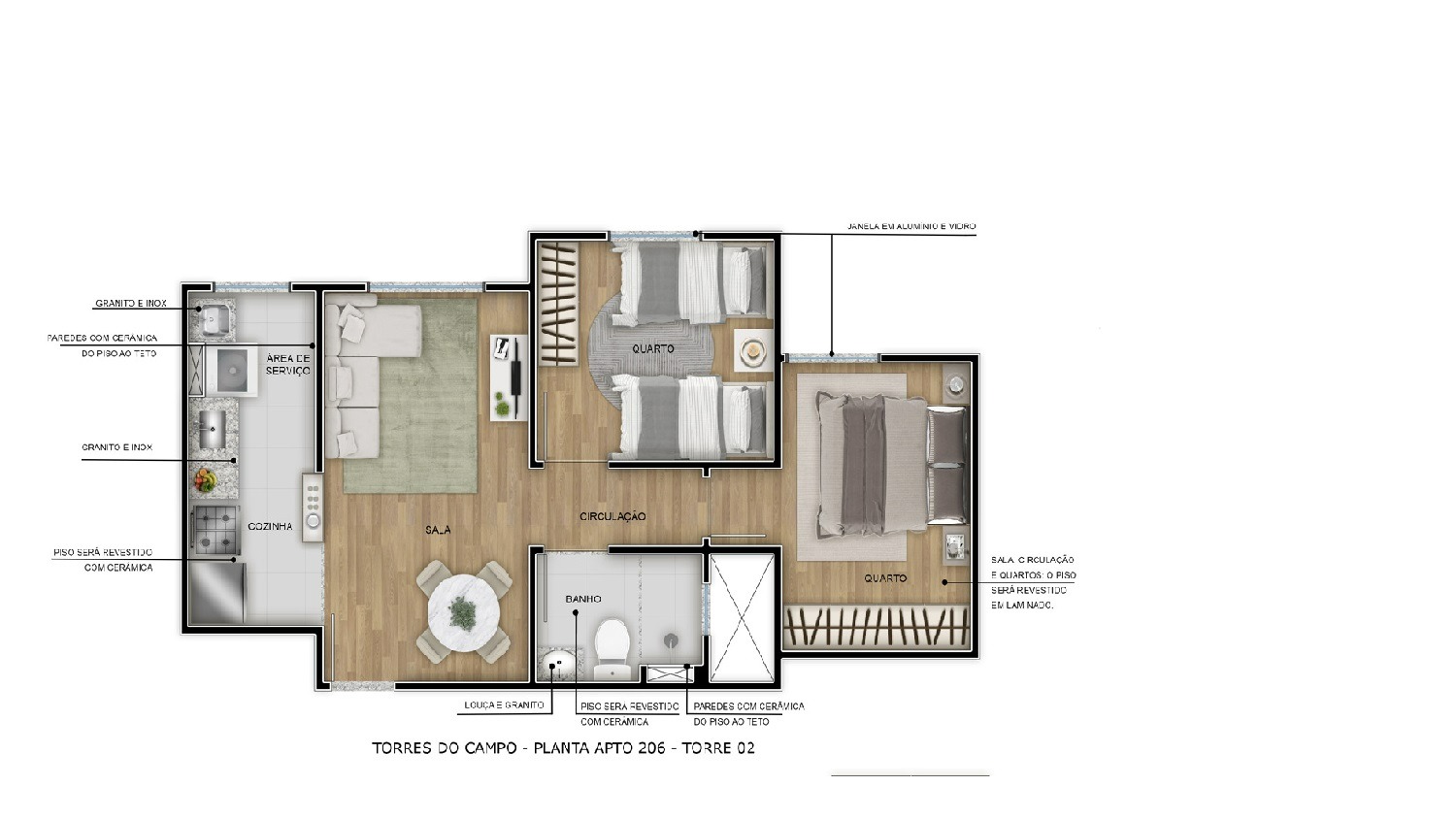QUADRA QNM 29 Torres do Campo Ceilândia Sul 2 Quartos 45m² 1Vaga Lazer