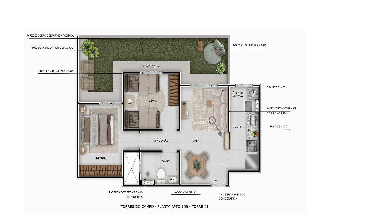 QUADRA QNM 29 Torres do Campo Ceilândia Sul 2 Quartos 45m² 1Vaga Lazer