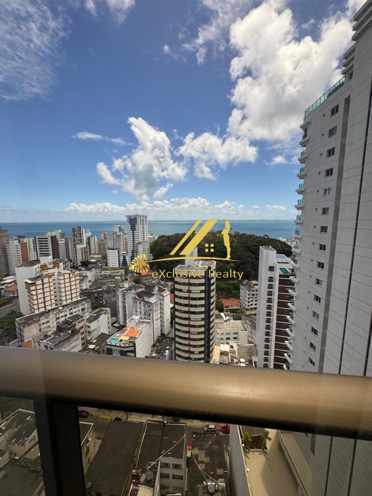 Jazz Residencial Graça. Quarto e sala com lavabo, 50m², ampla varanda com 9,73 m², para aluguel. 1 vaga de garagem. Andar alto com vista mar!