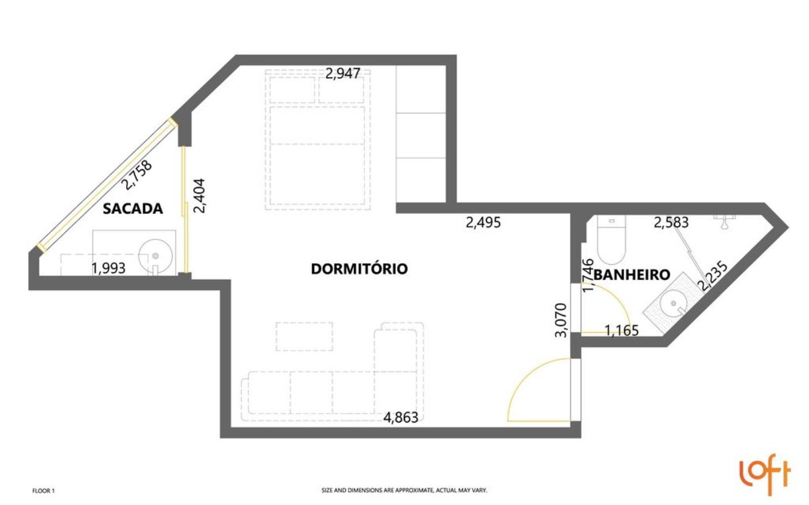 Apartamento, 1 quarto, 34 m² - Foto 9
