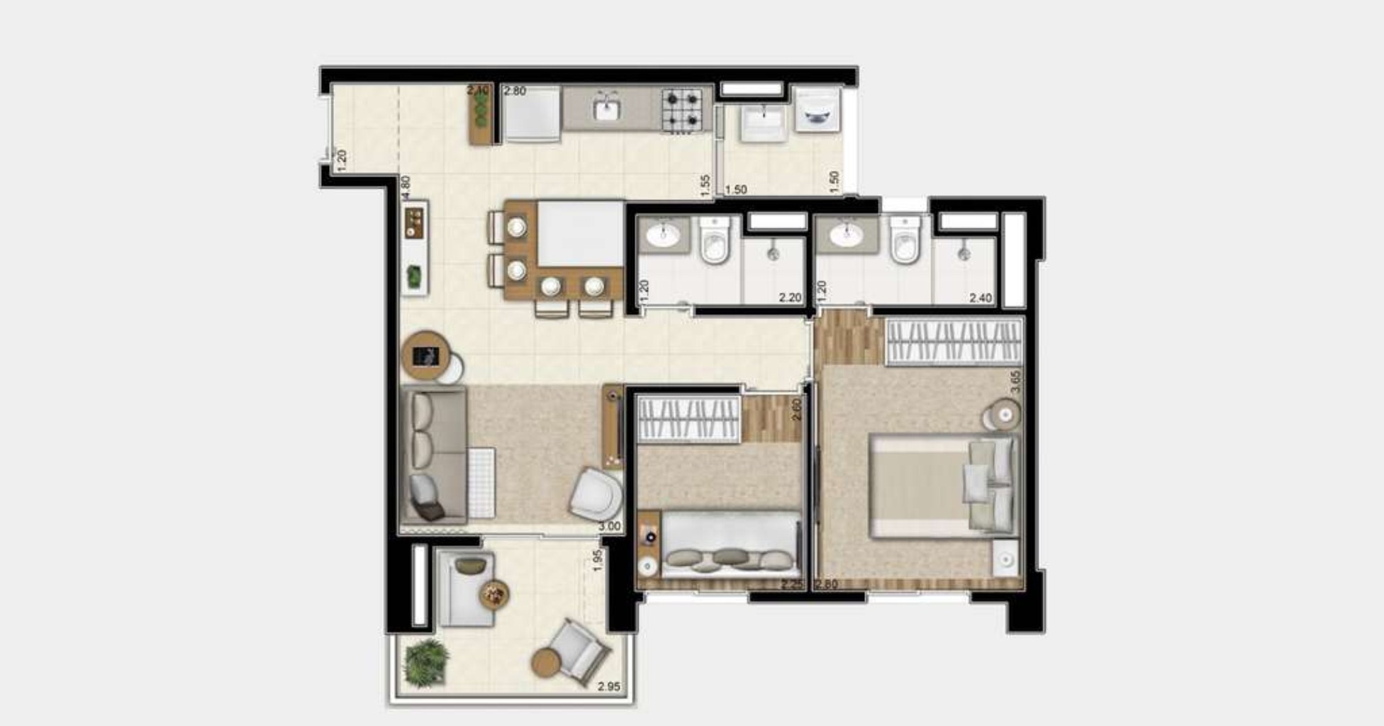 Apartamento, 1 quarto, 60 m² - Foto 14