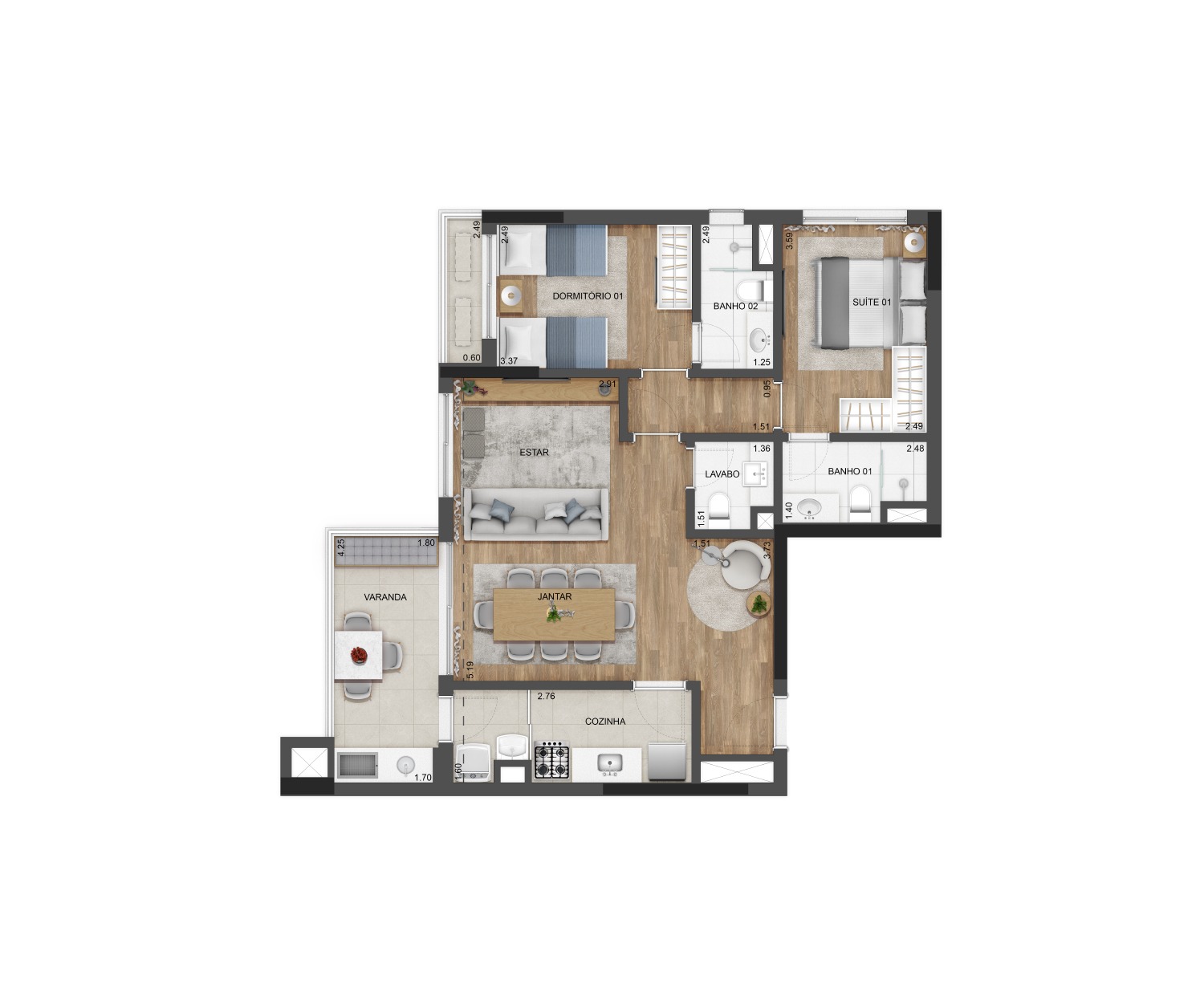 Apartamento, 2 quartos, 18675 m² - Foto 4