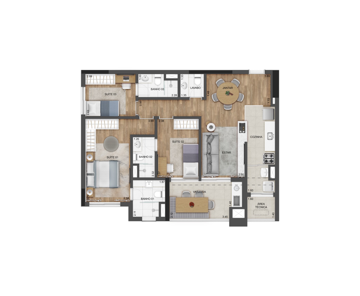 Apartamento, 2 quartos, 18675 m² - Foto 7