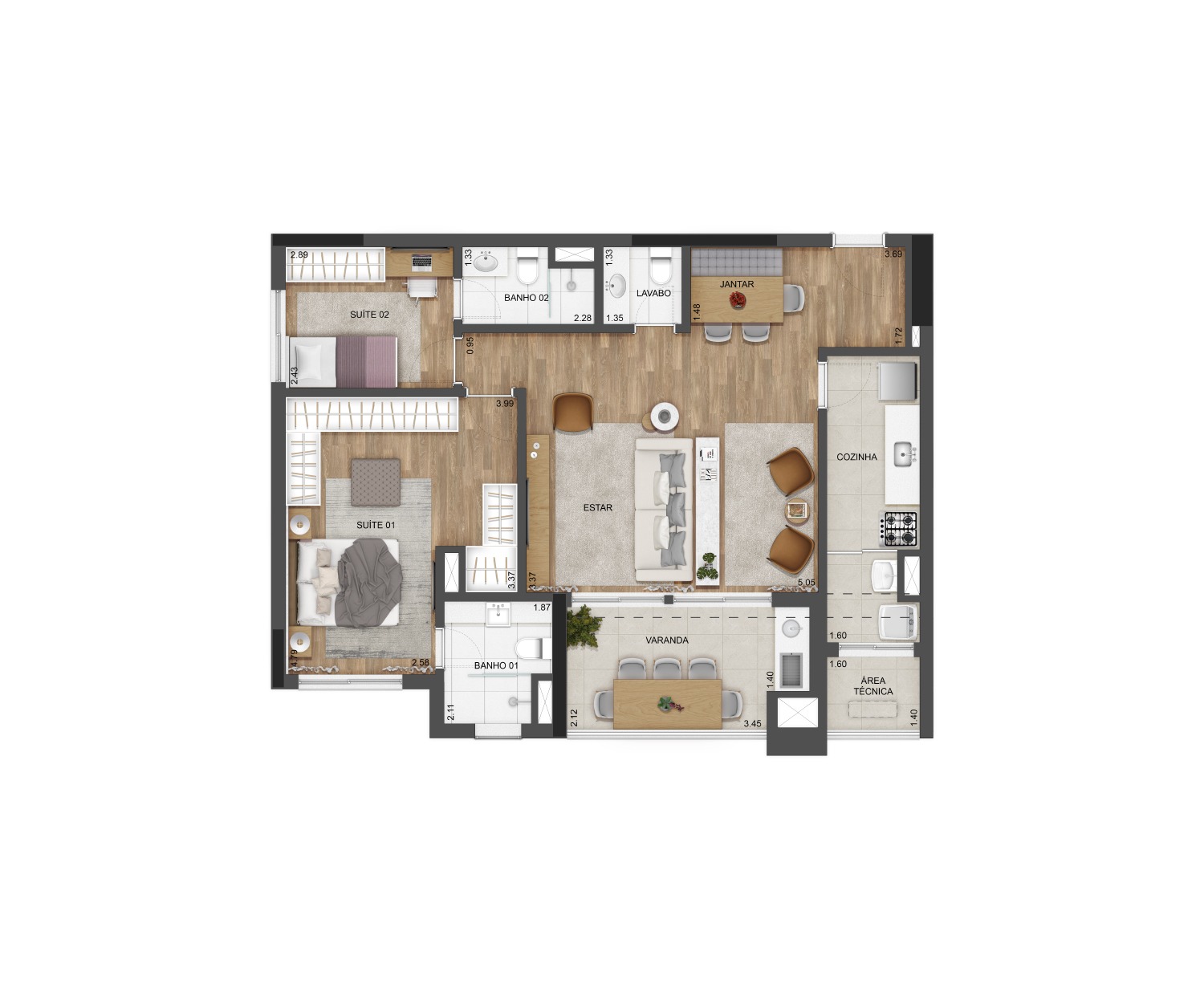 Apartamento, 2 quartos, 18675 m² - Foto 8