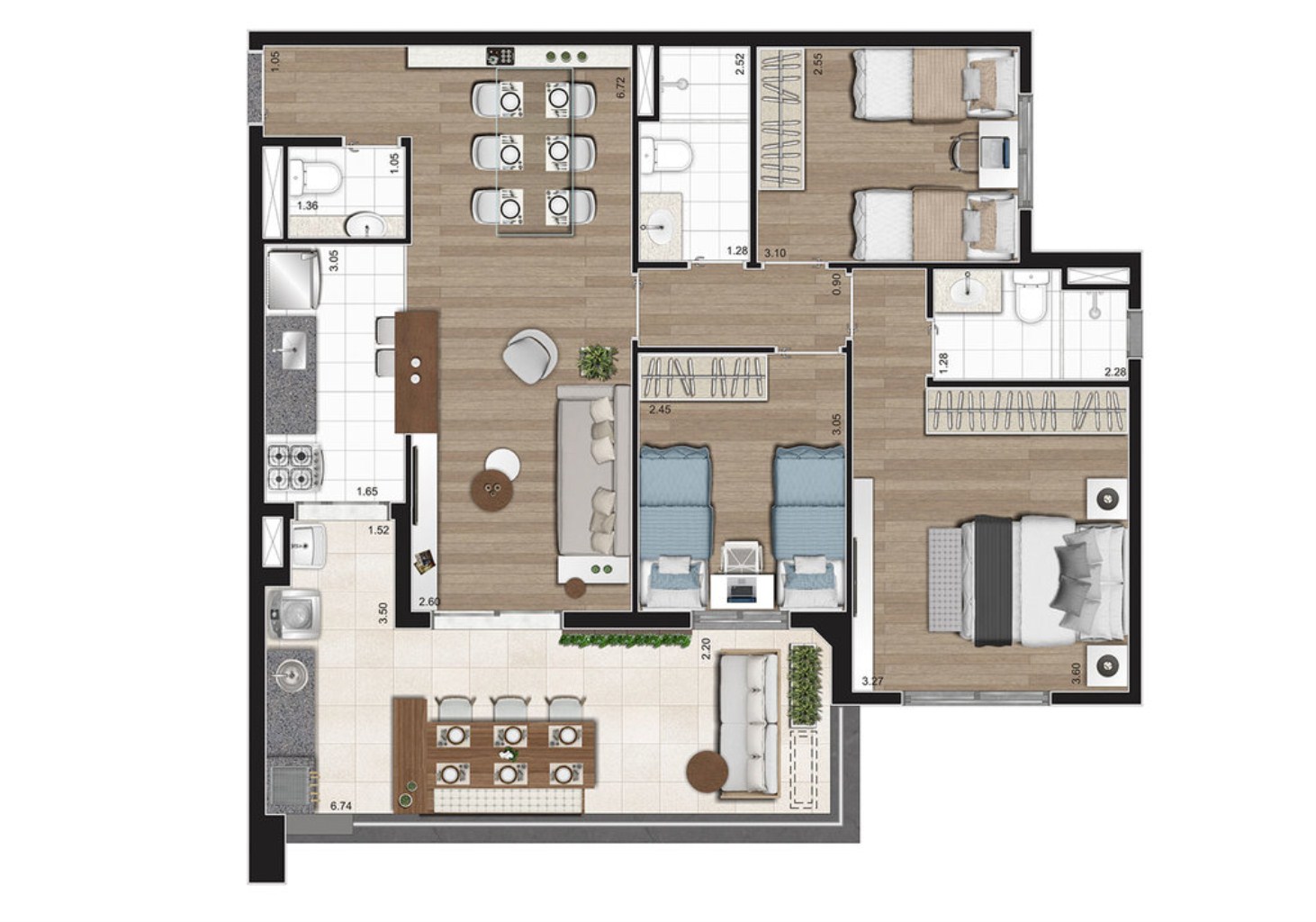 Apartamento, 2 quartos, 126 m² - Foto 23