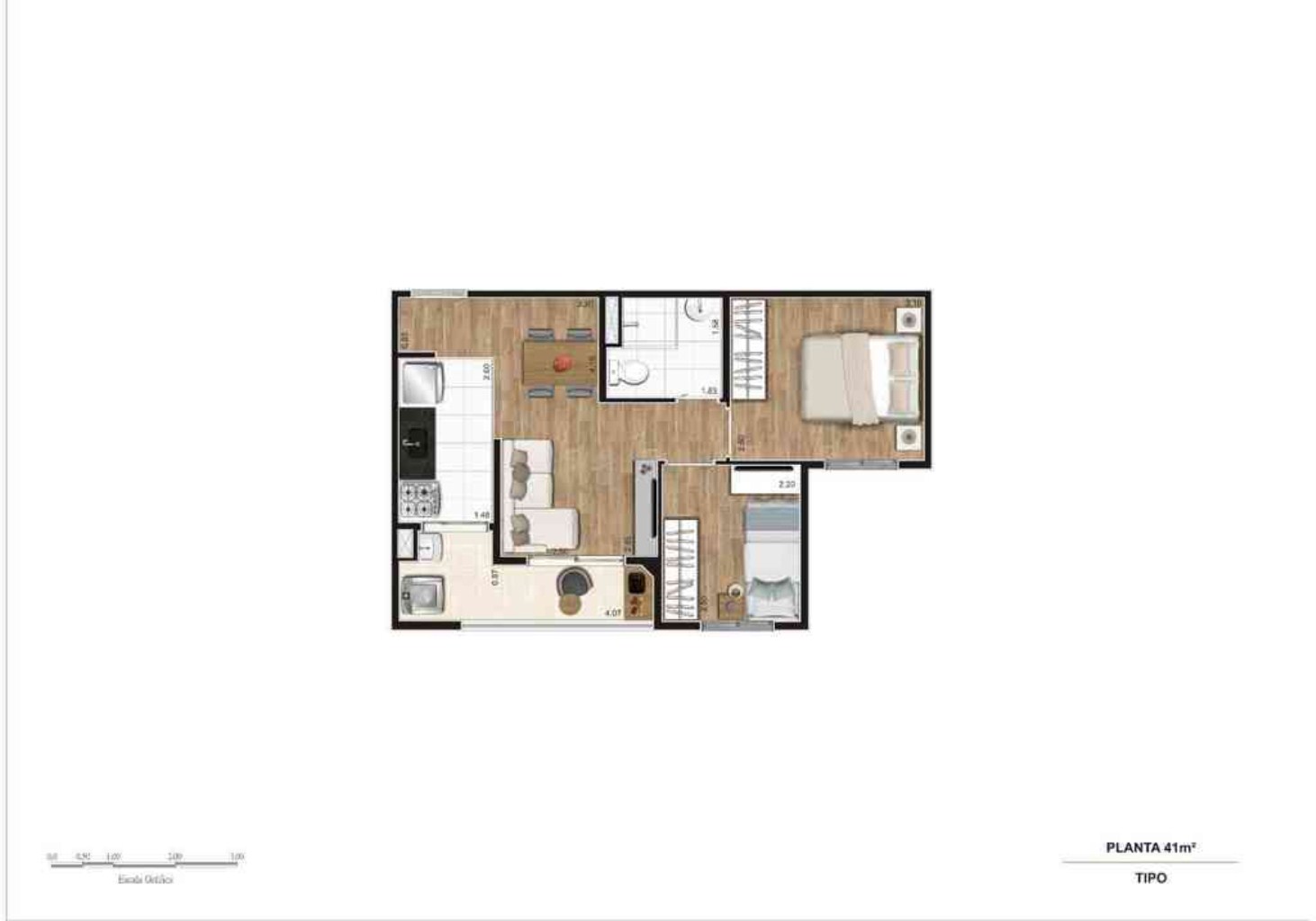 Apartamento, 2 quartos, 41 m² - Foto 10