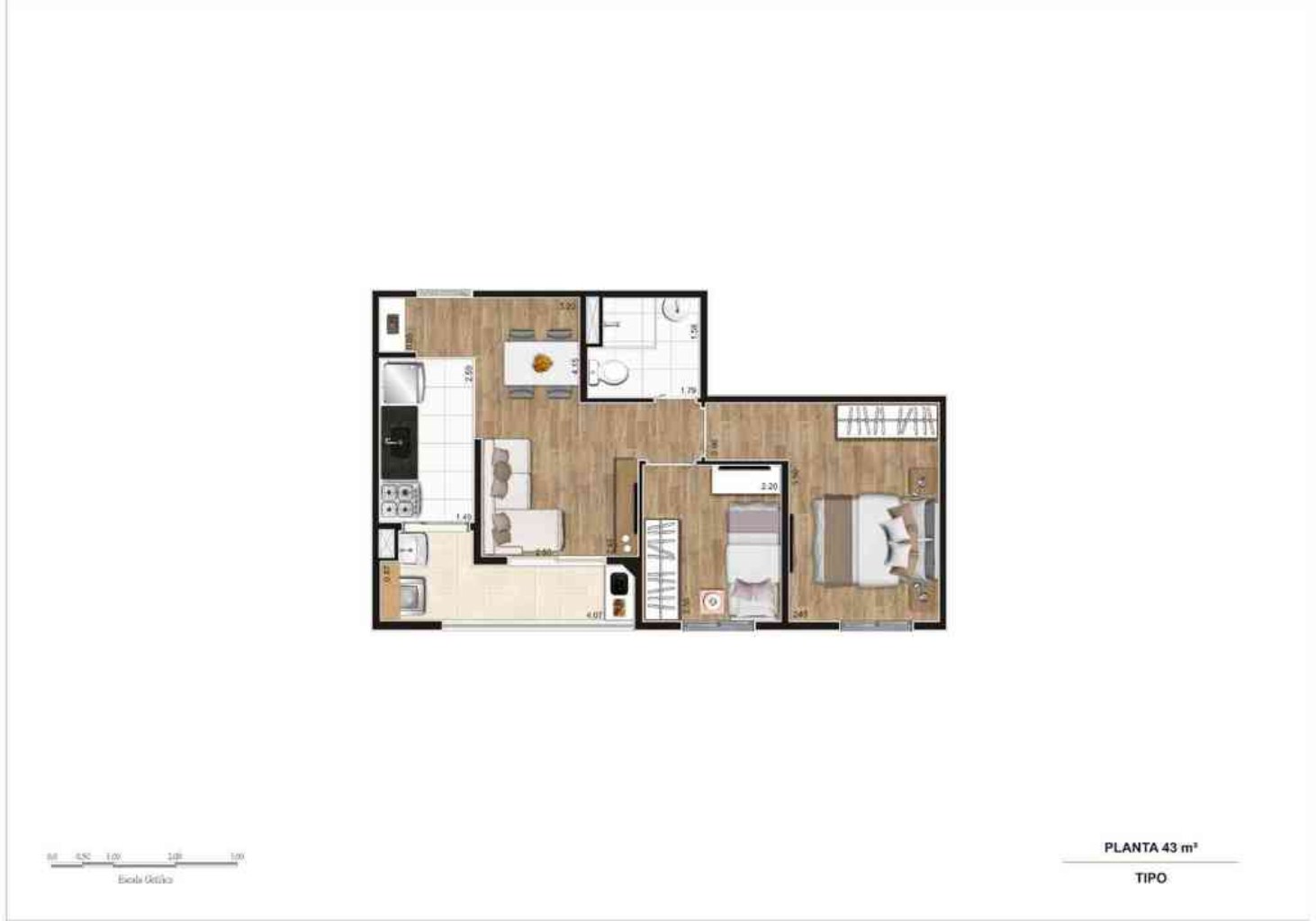 Apartamento, 2 quartos, 41 m² - Foto 12