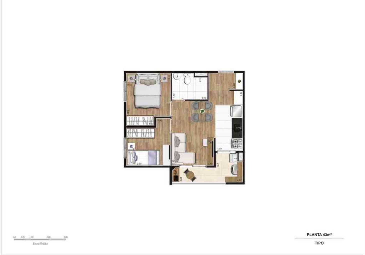 Apartamento, 2 quartos, 41 m² - Foto 13