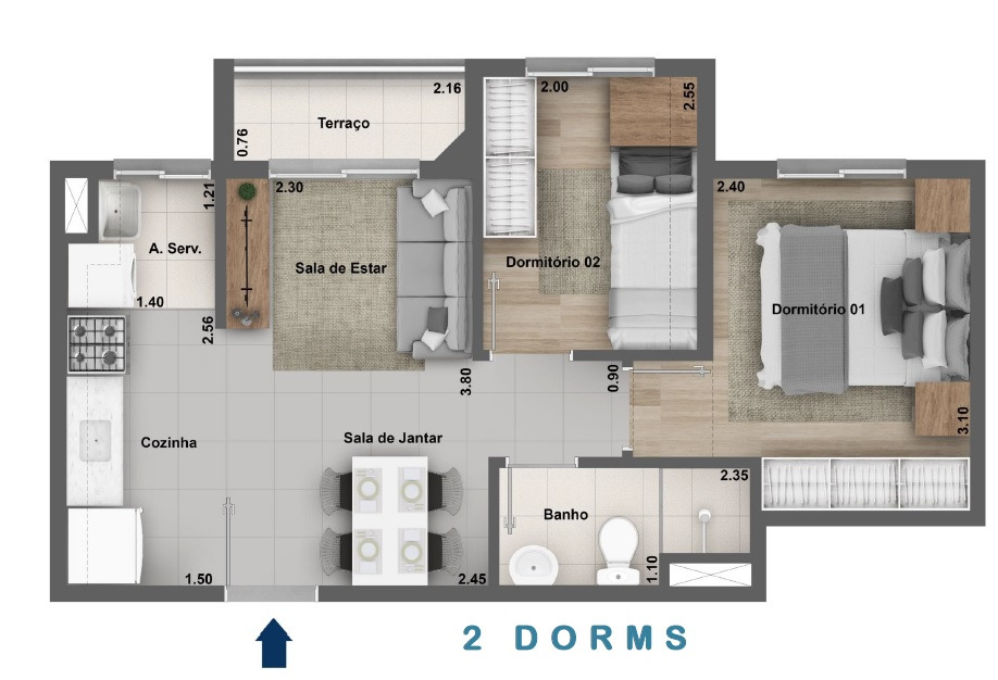 Apartamento, 2 quartos, 35 m² - Foto 28