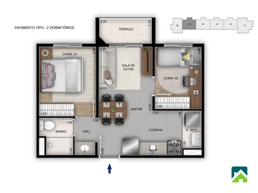 Apartamento, 2 quartos, 46 m² - Foto 11