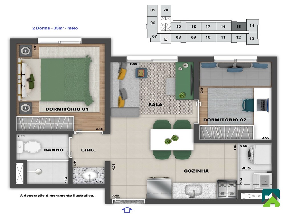 Apartamento, 2 quartos, 37 m² - Foto 16