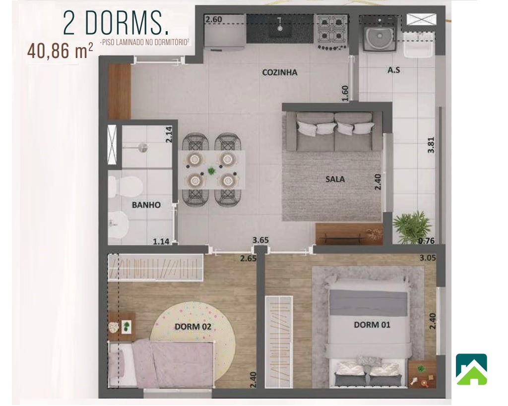 Apartamento, 2 quartos, 42 m² - Foto 8