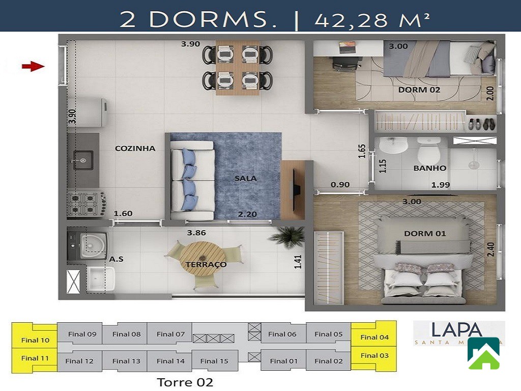 Apartamento, 2 quartos, 42 m² - Foto 7