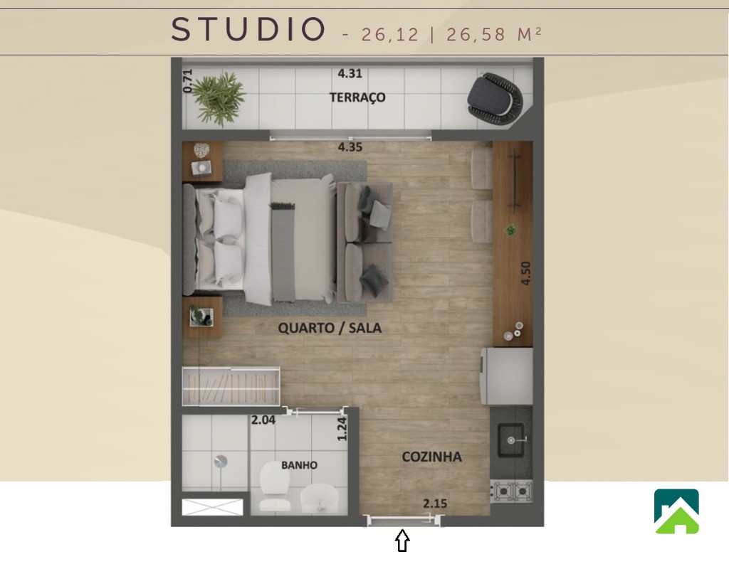 Apartamento, 1 quarto, 26 m² - Foto 10