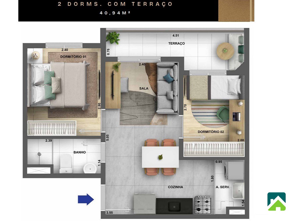 Apartamento, 2 quartos, 42 m² - Foto 32