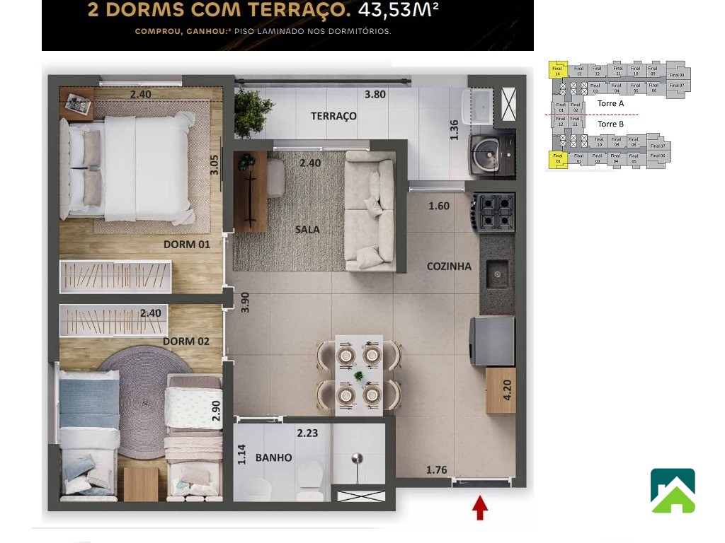 Apartamento, 2 quartos, 42 m² - Foto 11