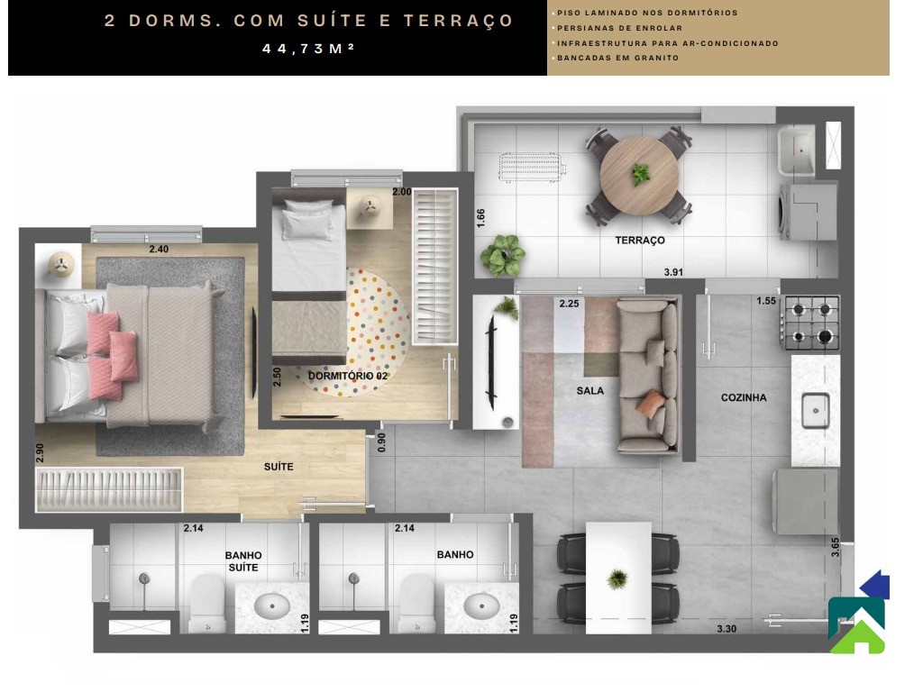 Apartamento, 2 quartos, 45 m² - Foto 33