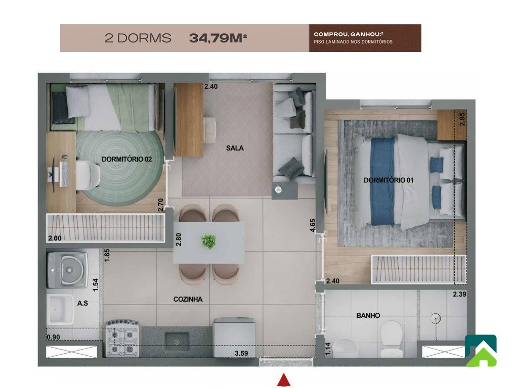Apartamento, 2 quartos, 34 m² - Foto 10