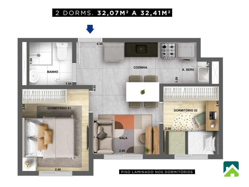 Apartamento, 2 quartos, 32 m² - Foto 5