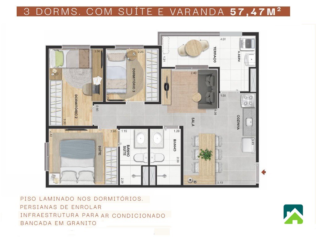 Apartamento, 2 quartos, 52 m² - Foto 7