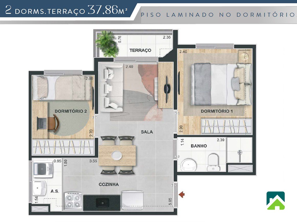 Apartamento, 2 quartos, 37 m² - Foto 7