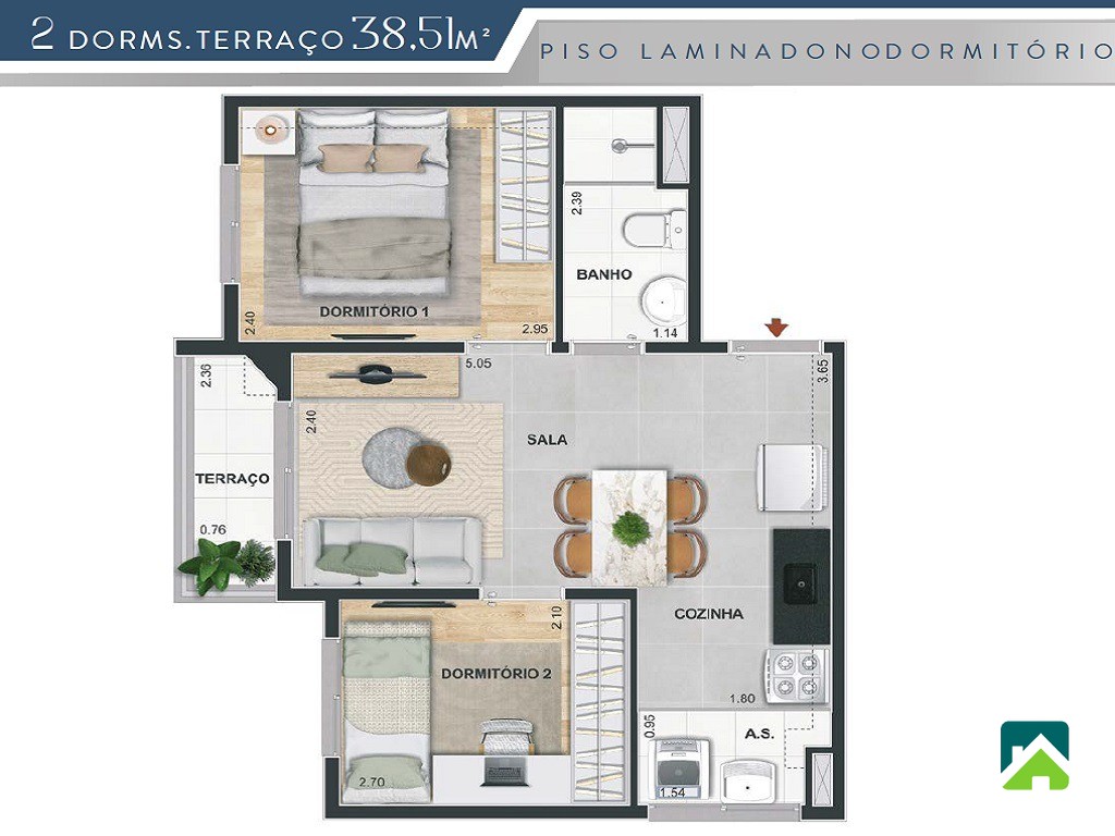 Apartamento, 2 quartos, 38 m² - Foto 6