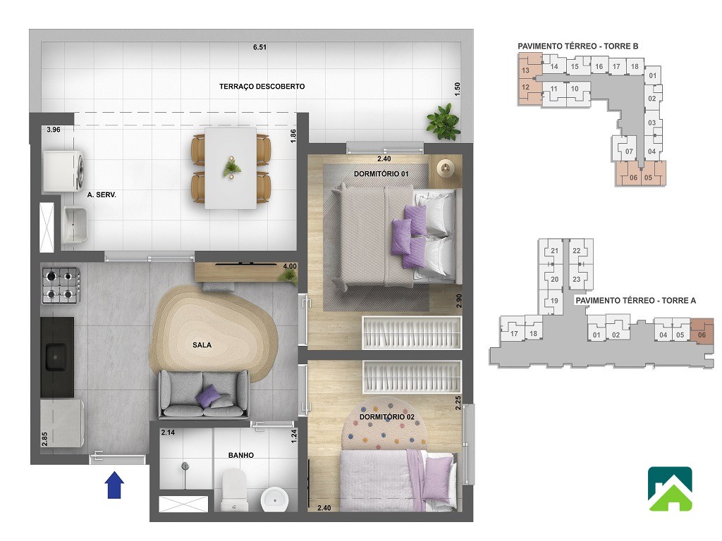 Apartamento, 2 quartos, 50 m² - Foto 11