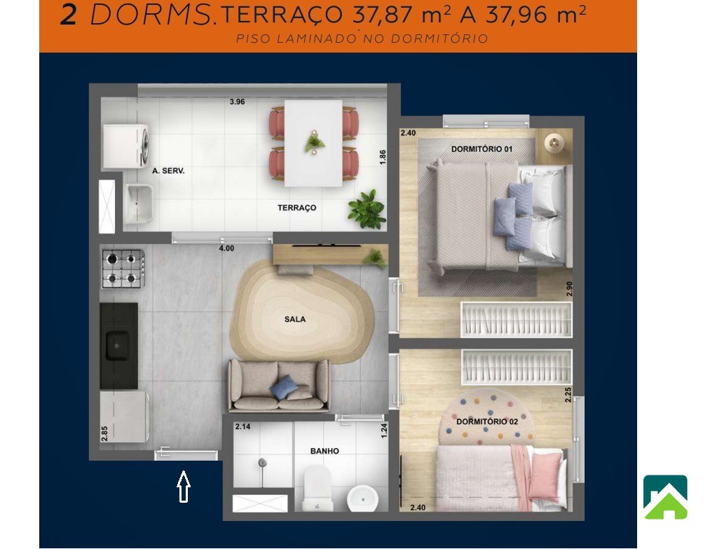 Apartamento, 2 quartos, 38 m² - Foto 10