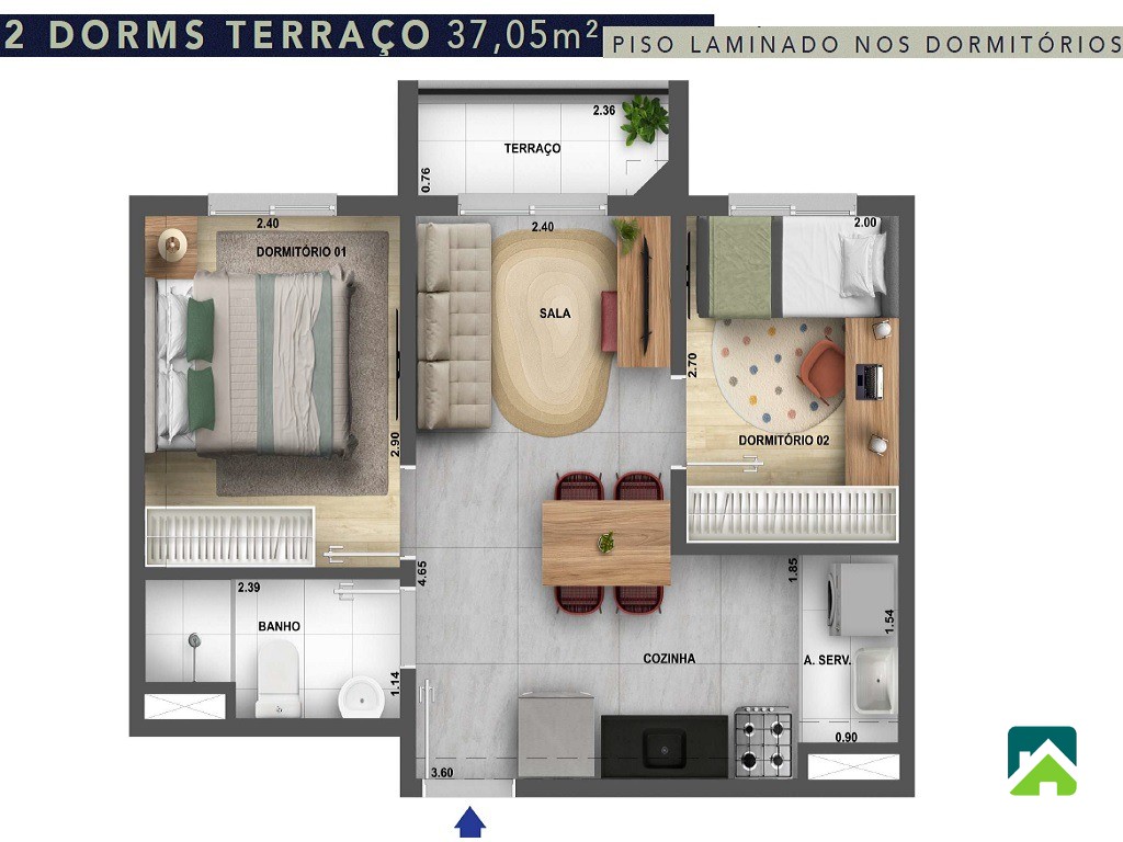 Apartamento, 2 quartos, 37 m² - Foto 11
