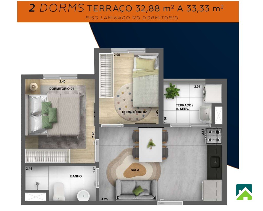 Apartamento, 2 quartos, 33 m² - Foto 9