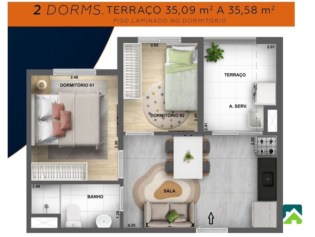 Apartamento, 2 quartos, 35 m² - Foto 12