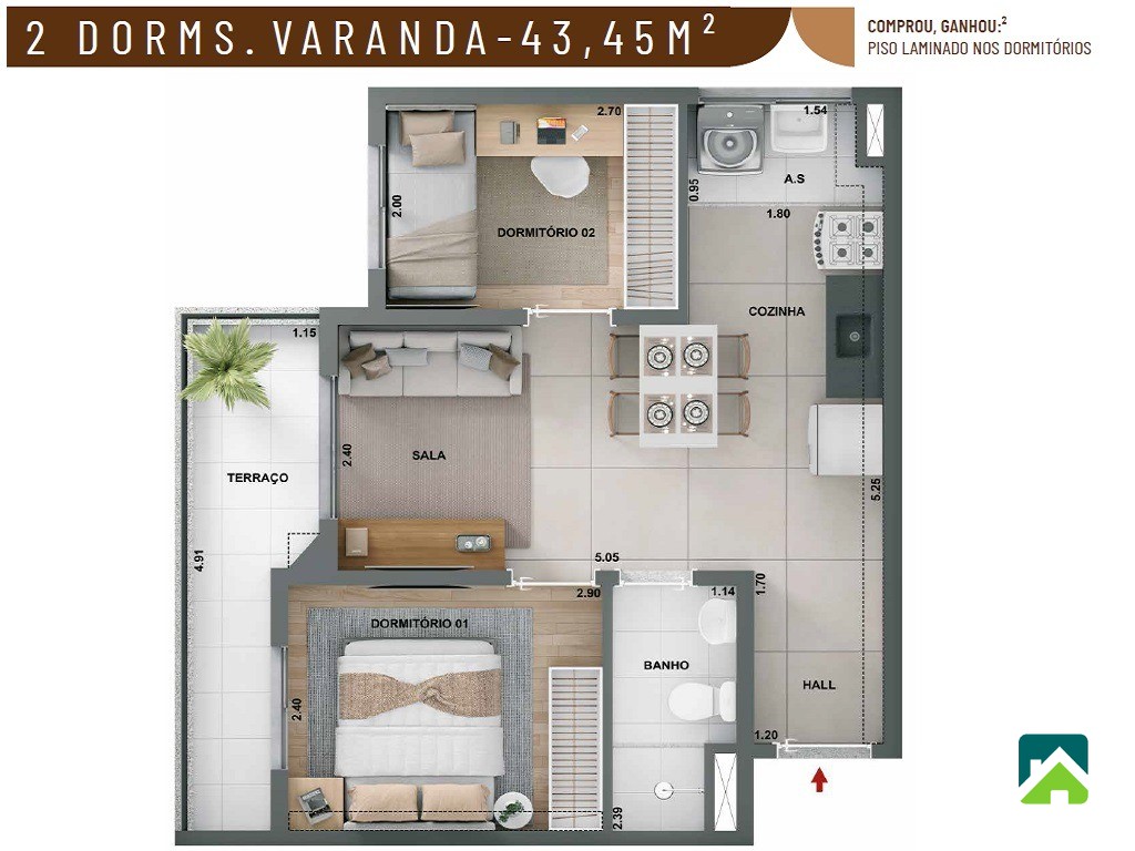 Apartamento, 2 quartos, 43 m² - Foto 11