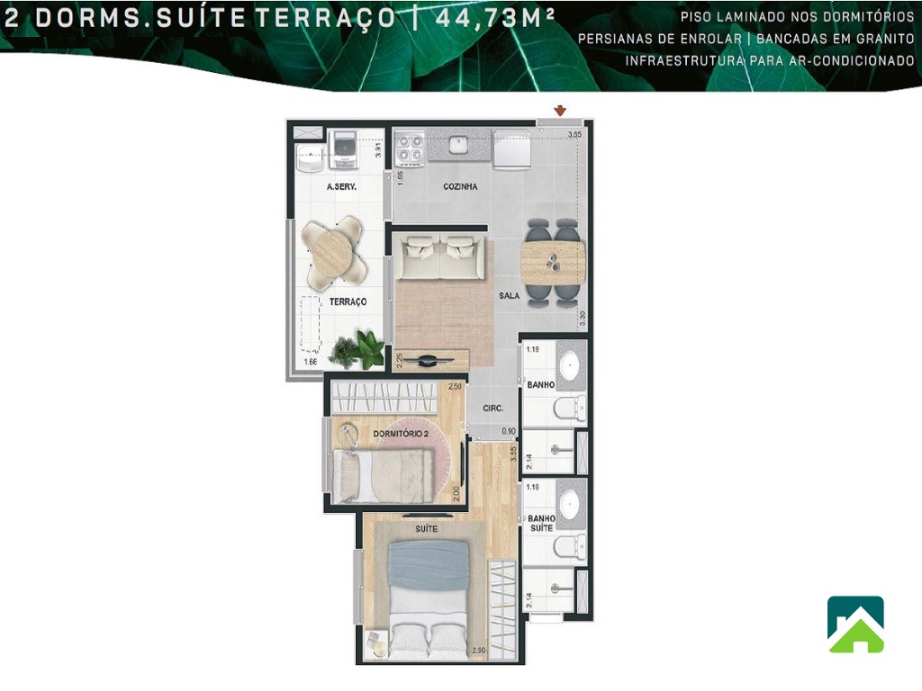 Apartamento, 2 quartos, 45 m² - Foto 49