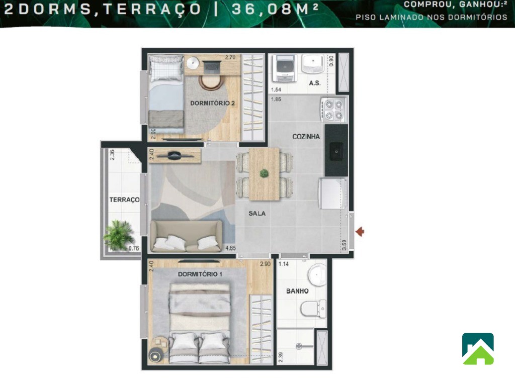 Apartamento, 2 quartos, 37 m² - Foto 45