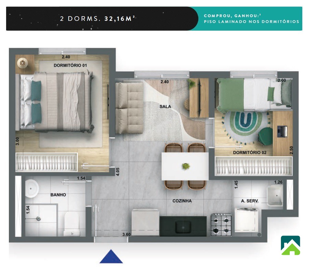 Apartamento, 2 quartos, 32 m² - Foto 5