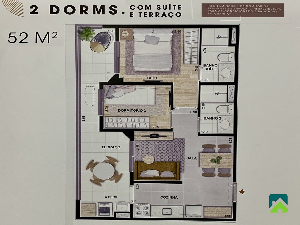 Apartamento, 2 quartos, 52 m² - Foto 6