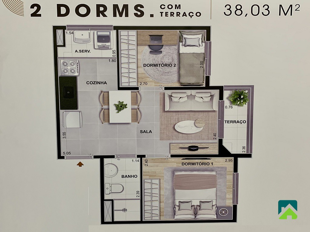 Apartamento, 2 quartos, 38 m² - Foto 6