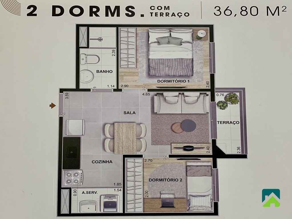 Apartamento, 2 quartos, 37 m² - Foto 5