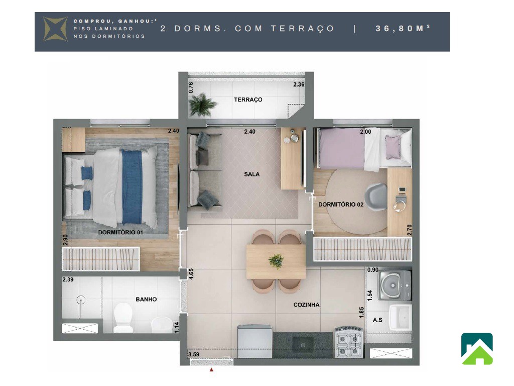 Apartamento, 2 quartos, 37 m² - Foto 15