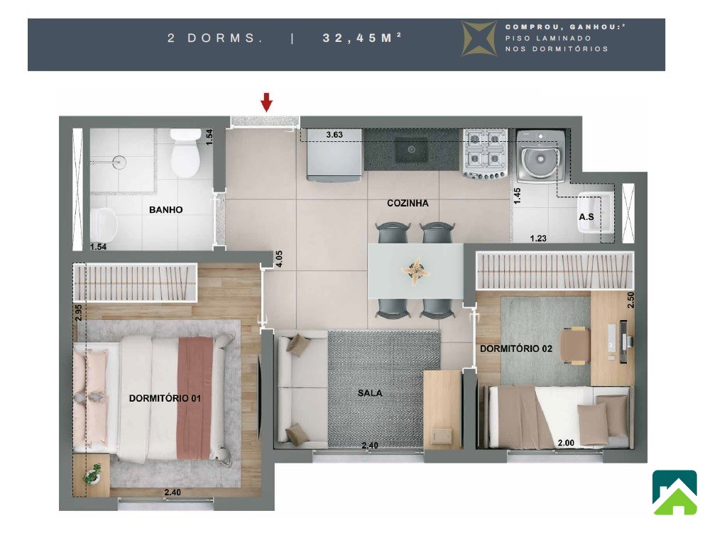 Apartamento, 2 quartos, 32 m² - Foto 8