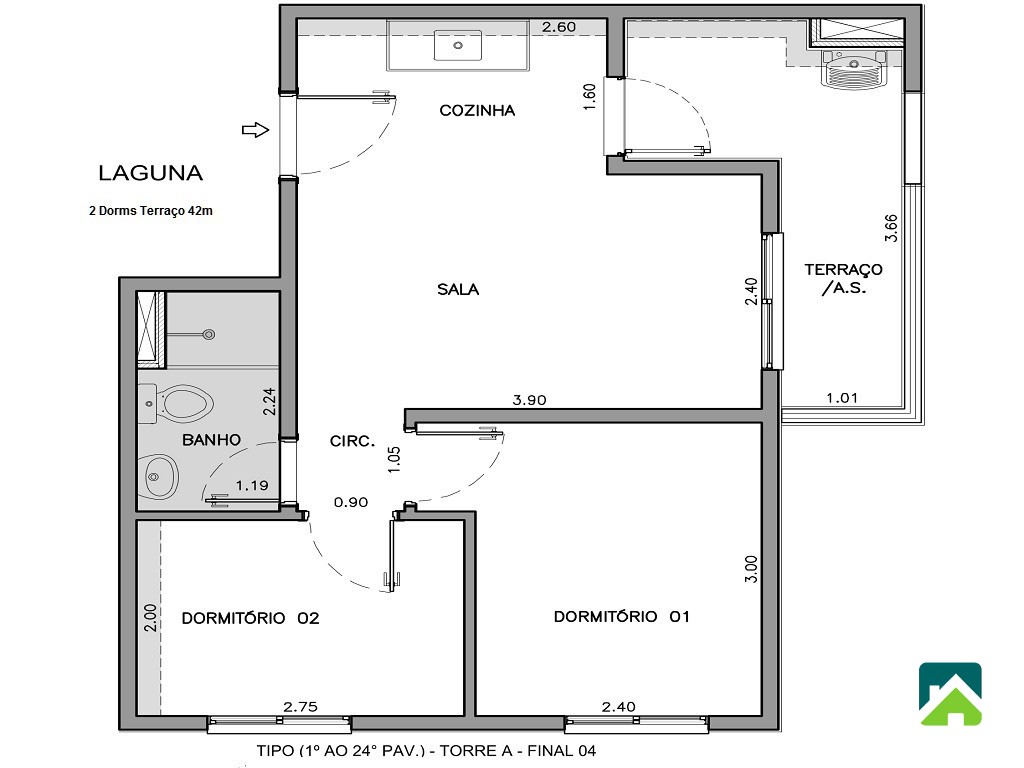 Apartamento, 2 quartos, 42 m² - Foto 7