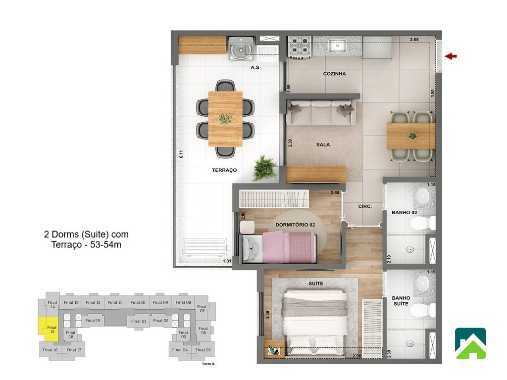 Apartamento, 2 quartos, 53 m² - Foto 10